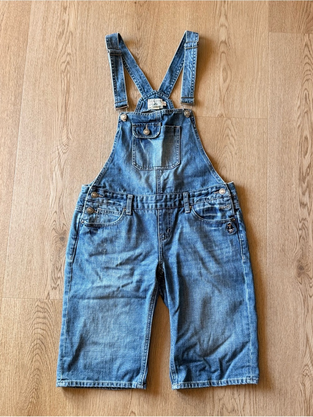 Vintage denim shorts overalls